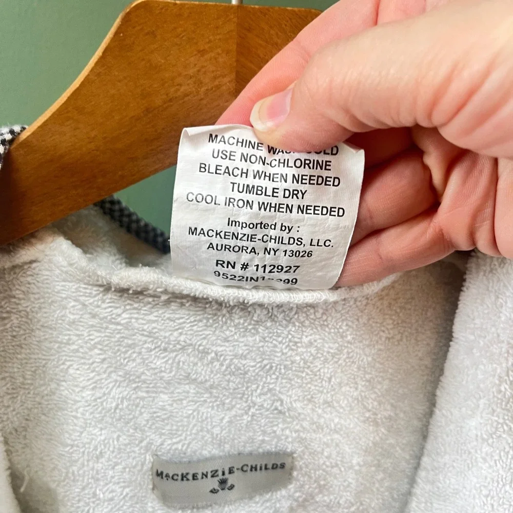 MacKenzie-Childs Kids Cotton Tail Hooded Poncho White Terry Bunny‎ Bath Wrap
